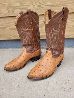 Tony Lama Full Quill Ostrich Boots Mens 10D